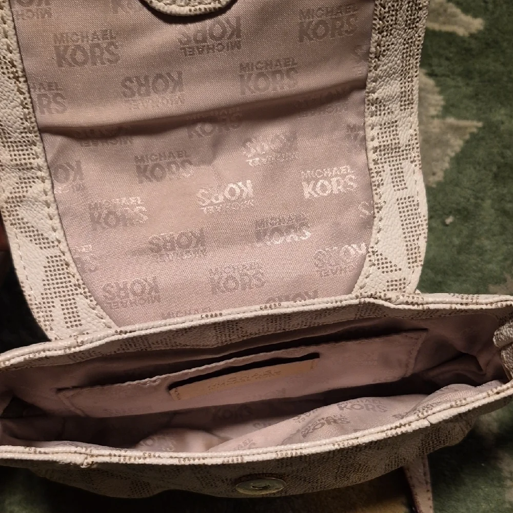 Michael Kors Cream MK Logo Crossbody Bag
